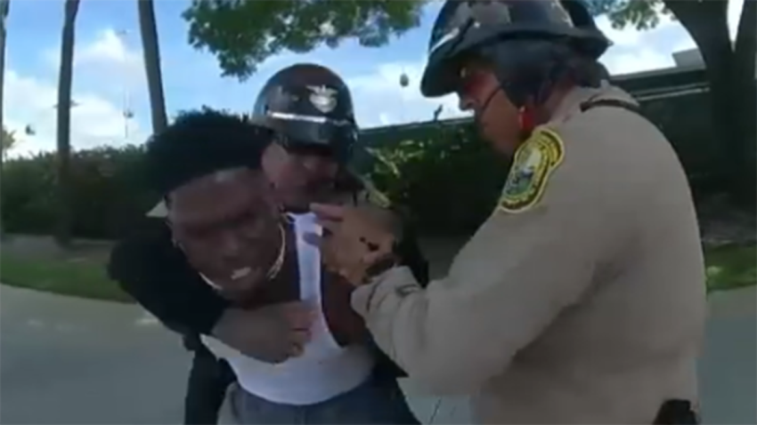 Miami-Dade Police bodycamera footage shows Miami Dolphins star Tyreek Hill being detained.