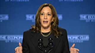 Vice President and Democratic presidential candidate Kamala Harris speaks at the Philip Chosky Theatre during a campaign event in Pittsburgh, Pennsylvania, on September 25, 2024. 