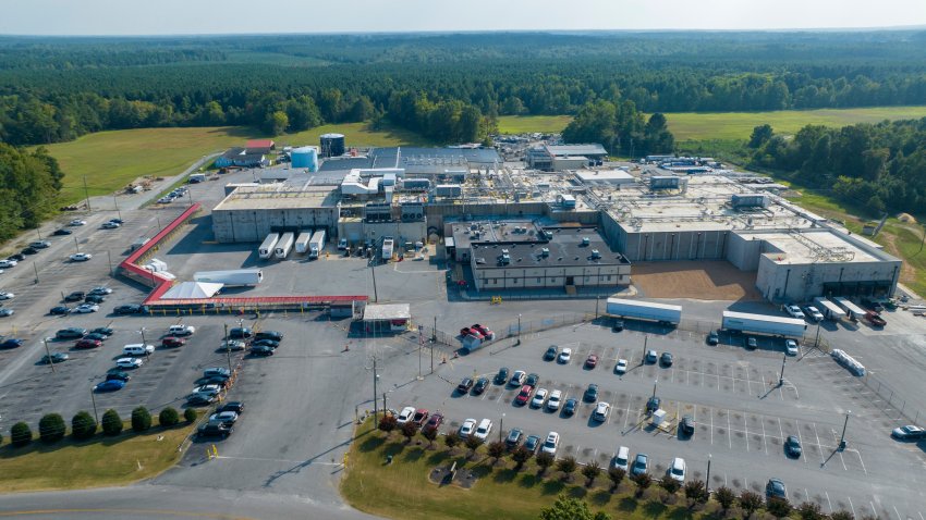 An aerial view of the Boar's Head processing plant that was tied to a deadly food poisoning outbreak Thursday Aug. 29, 2024, in Jarratt, Va.