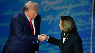 Republican presidential nominee former President Donald Trump and Democratic presidential nominee Vice President Kamala Harris