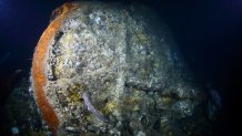 This handout image provided by Atlantic Wreck Salvage shows a portion of Le Lyonnais' engine cylinder on the Atlantic Ocean seabed about 200 miles (320 kilometers) off of New Bedford, Massachusetts, in an area known as the Georges Bank, on August 24, 2024. A US dive team has discovered the wreck of a French steamship, Le Lyonnais, that sank in the Atlantic Ocean in 1856 after a collision with an American sailing vessel, claiming the lives of 114 passengers and crew. Le Lyonnais, which was built in 1855 and was considered state-of-the-art at the time, was returning to France after completing its maiden voyage from Le Havre to New York when the disaster occurred. (Photo by Andrew Donn / Atlantic Wreck Salvage / AFP) (Photo by ANDREW DONN/Atlantic Wreck Salvage/AFP via Getty Images)