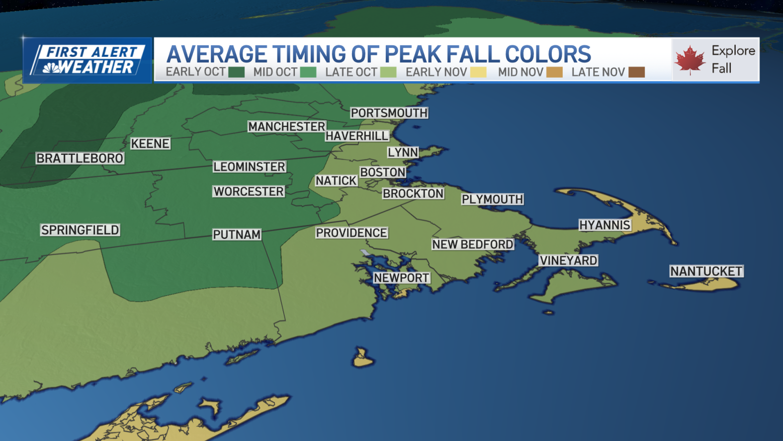 Fall foliage tracker: Peak timing in New England – NBC Boston