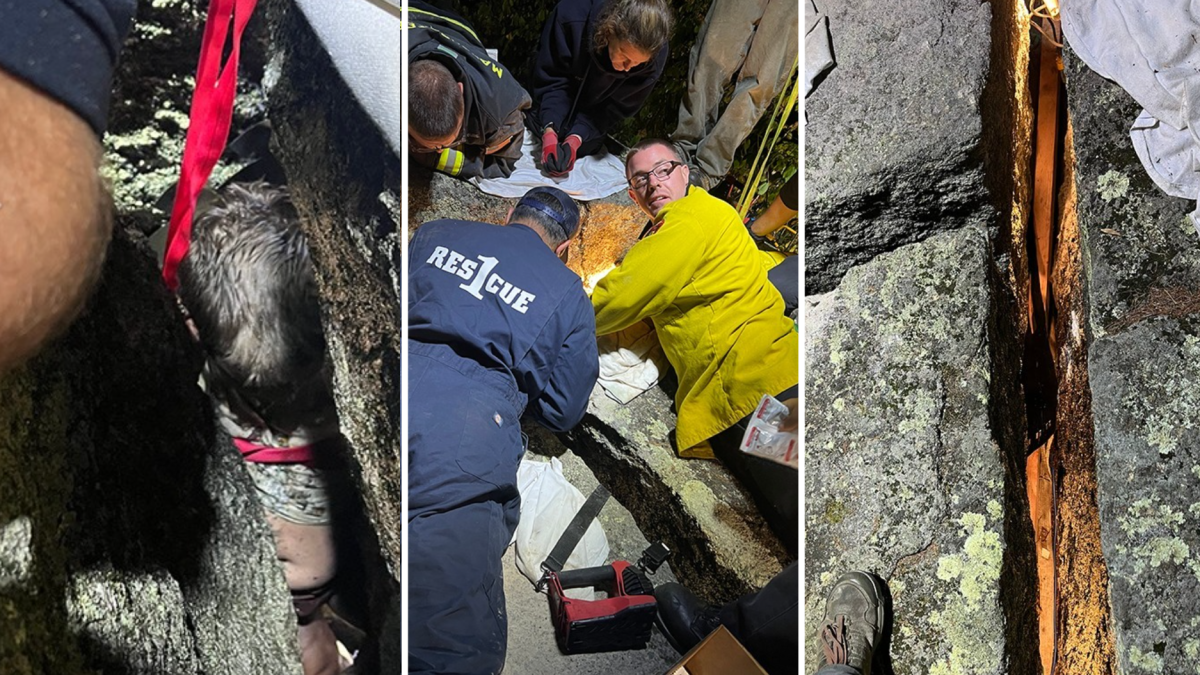 Boy trapped between boulders Rescue photos from Concord, NH fire NBC