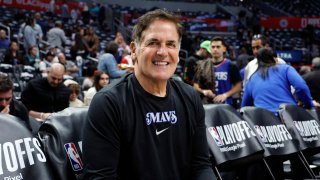 Mark Cuban attends round 1, game 2 of the 2024 NBA Playoffs between the Los Angeles Clippers and the Dallas Mavericks at Crypto.com Arena in Los Angeles on April 23, 2024.