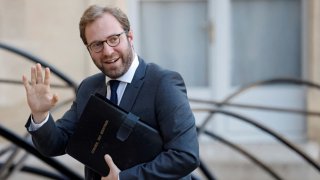 French Minister for the Economy, Finance and Industry Antoine Armand arrives at the Elysee presidential palace to attend the weekly cabinet meeting, during which France’s 2025 budget was presented, on October 10, 2024 in Paris. 