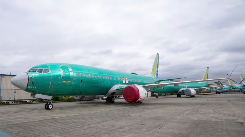 Boeing 737 MAX airliners are pictured at the company’s factory on Thursday, Sept. 12, 2024, in Renton, Wash.