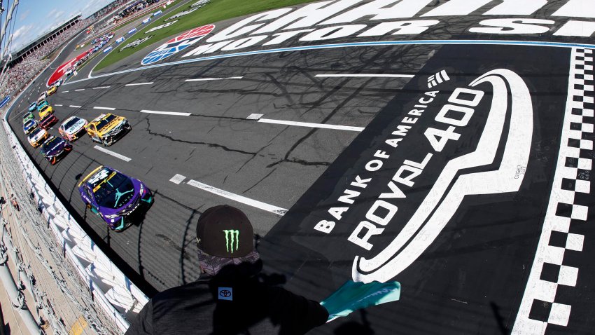 Tyler Reddick, driver of the No. 45 Jordan Brand Toyota, leads the field to the green flag