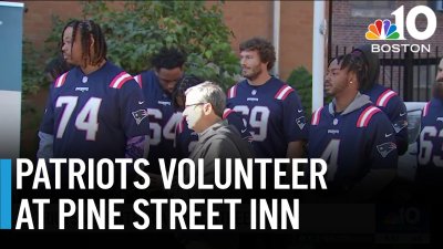 Patriots volunteer at Pine Street Inn