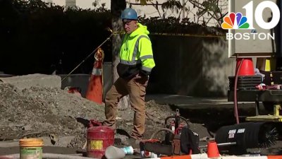 Large water main breaks on Tremont Street in Boston