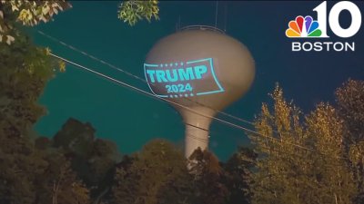 Mass. town at odds over Trump light projection on water tower