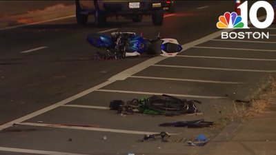 Pedestrian hit by motorcycle in Boston