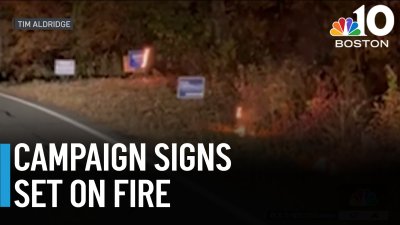 Political signs set on fire in Sterling