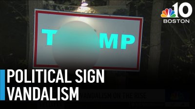 Swastika spray-painted on Trump sign in latest act of vandalism