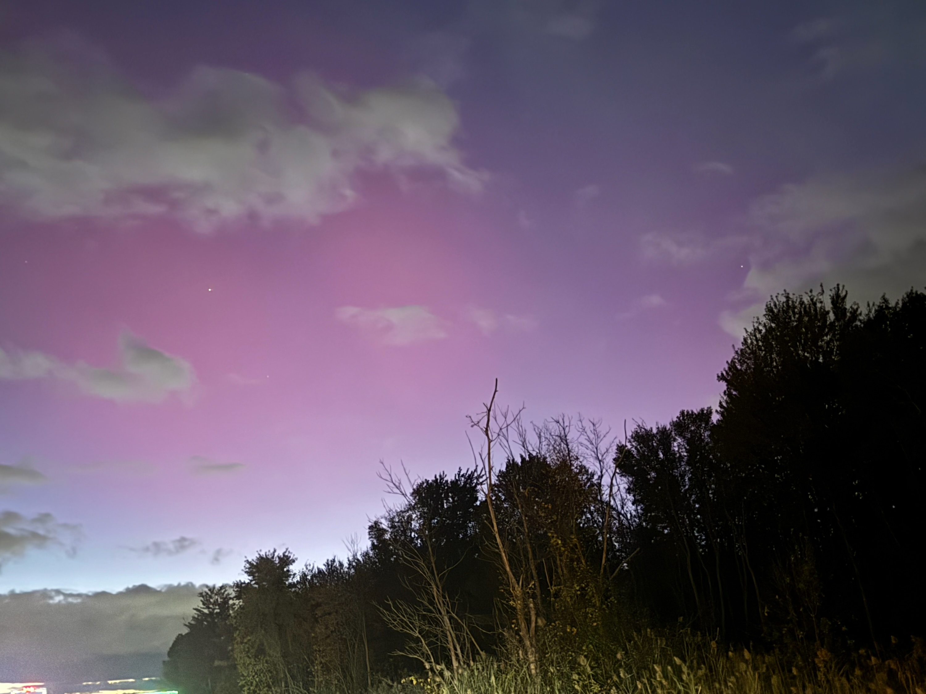 Northern lights over Franklin, Massachusetts