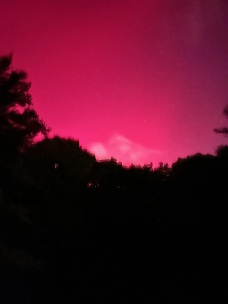 Northern lights over Westminster, Massachusetts