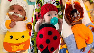 Babies at the BMC NICU get into the Halloween spirit.