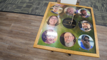 The remembrance table at Just-in-Time Recreation in Lewiston, Maine.