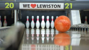 Some bowling action at Just-in-Time Recreation in Lewiston, Maine.