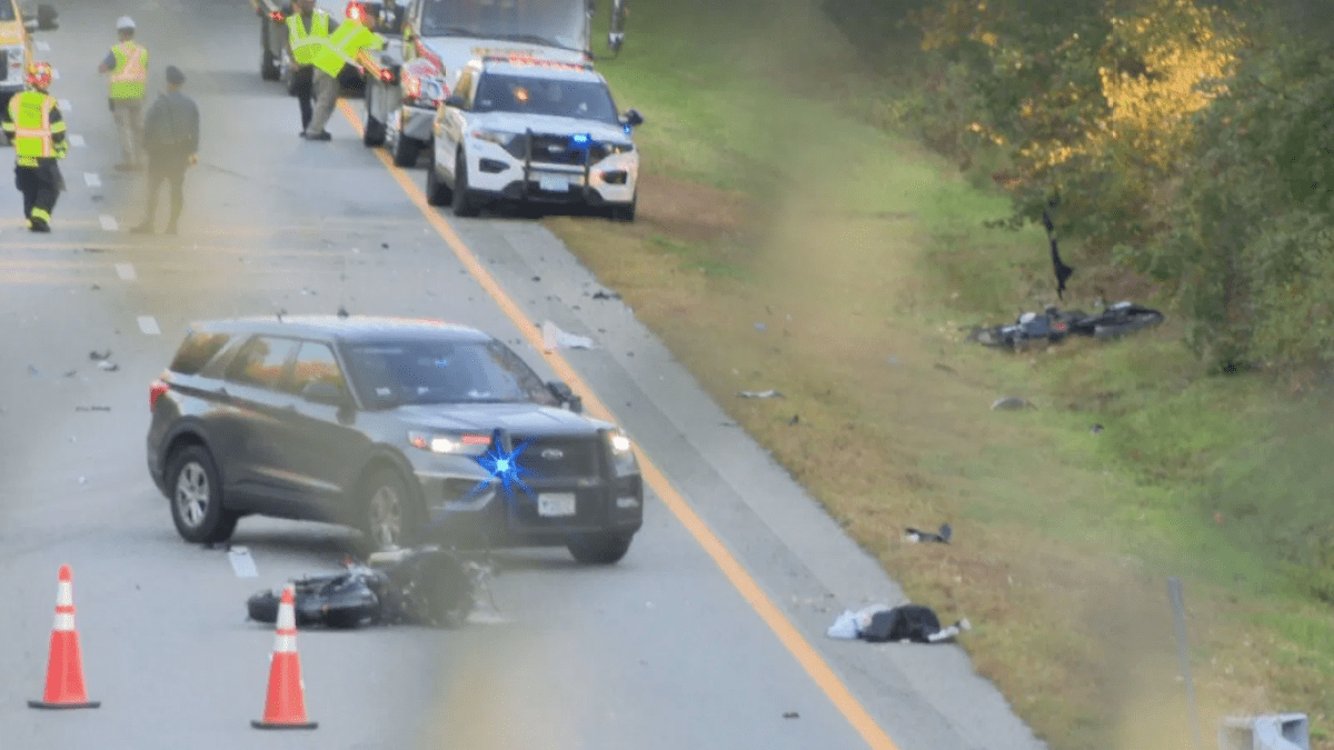Swansea MA I195 motorcycle crash NECN