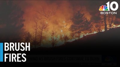 Brush fires continue to burn amid red flag warning in Mass.