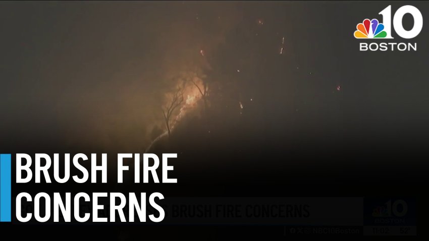 No outdoor burning, officials urge as firefighters battle brush fires burn in Mass.