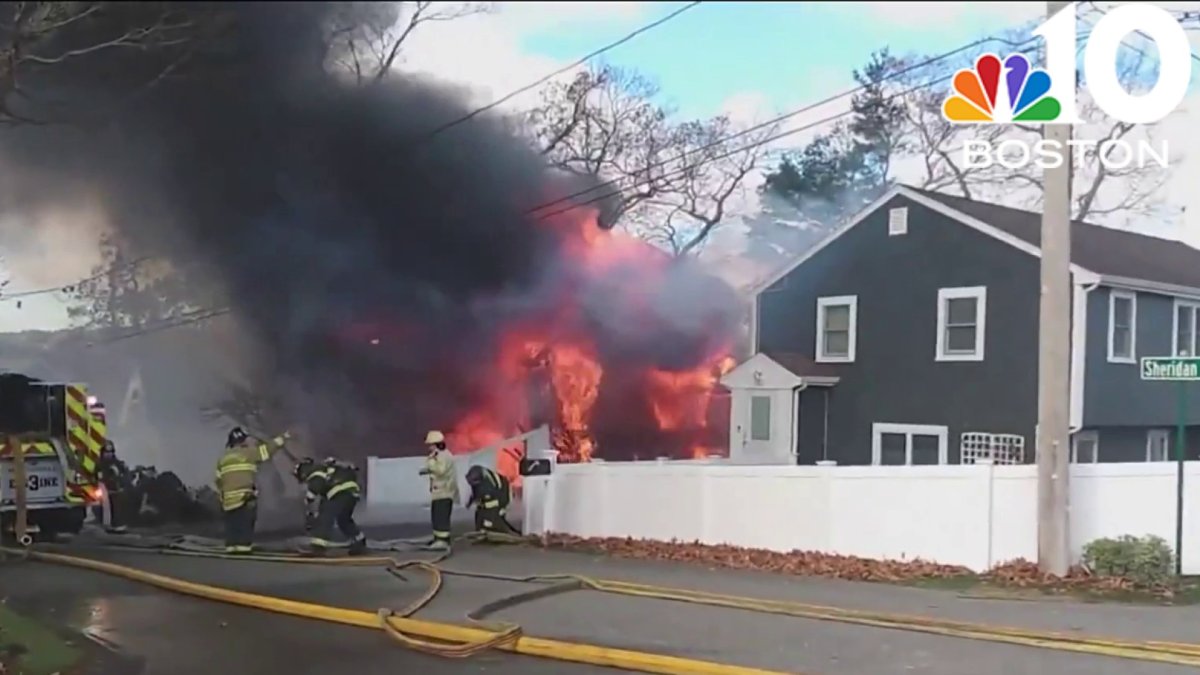 House fire breaks out in Marshfield amid brush fire danger – NBC Boston