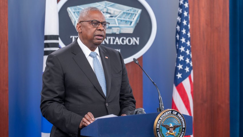 Defense Secretary Lloyd Austin speaks during a joint press briefing with South Korean Defense Minister Kim Yong Hyun at the Pentagon on Wednesday, Oct. 30, 2024 in Washington.