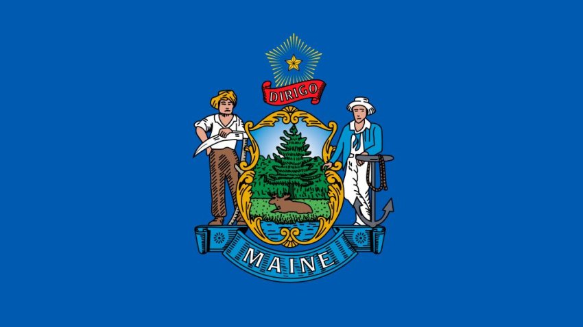 Maine State Flag. (Photo By Encyclopaedia Britannica/UIG Via Getty Images)