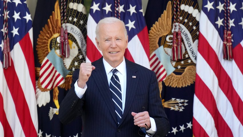 President Joe Biden at podium