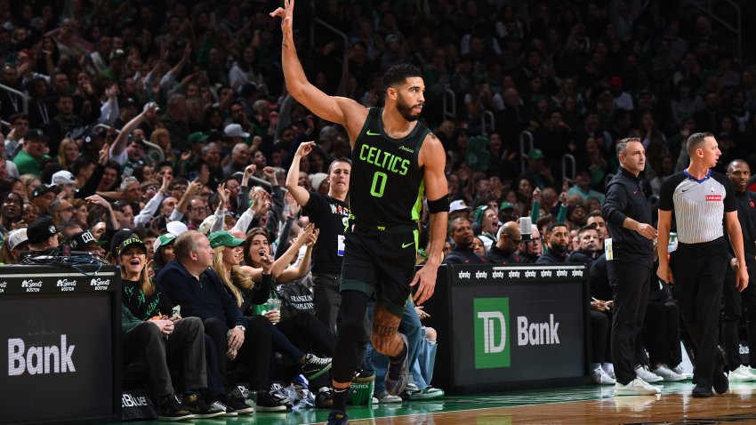 BOSTON, MA – NOVEMBER 16: Jayson Tatum #0 of the Boston Celtics celebrates during the game against the Toronto Raptors on November 16, 2024 at TD Garden in Boston, Massachusetts. NOTE TO USER: User expressly acknowledges and agrees that, by downloading and/or using this Photograph, user is consenting to the terms and conditions of the Getty Images License Agreement. Mandatory Copyright Notice: Copyright 2024 NBAE (Photo by Brian Babineau/NBAE via Getty Images)