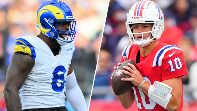 Rams edge rusher Jared Verse and Patriots quarterback Drake Maye