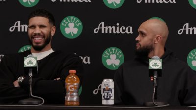 Celtics teammates Jayson Tatum and Derrick White