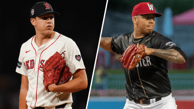 Red Sox pitcher Nick Pivetta and prospect Bryan Mata