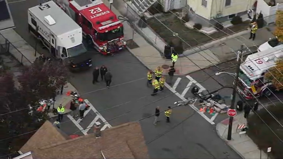 First responders at the intersection of Sycamore Street and Gledhill Avenue Monday, Nov. 4, 2024, amid a hazardous materials investigation.