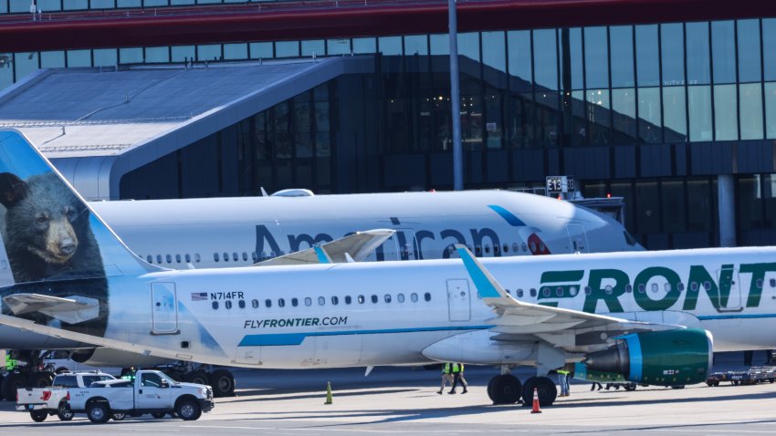 Two planes clipped wings at Logan International Airport in Boston on Monday.