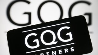 In this photo illustration, a GQG Partners logo is seen on a smartphone. (Photo Illustration by Pavlo Gonchar/SOPA Images/LightRocket via Getty Images)