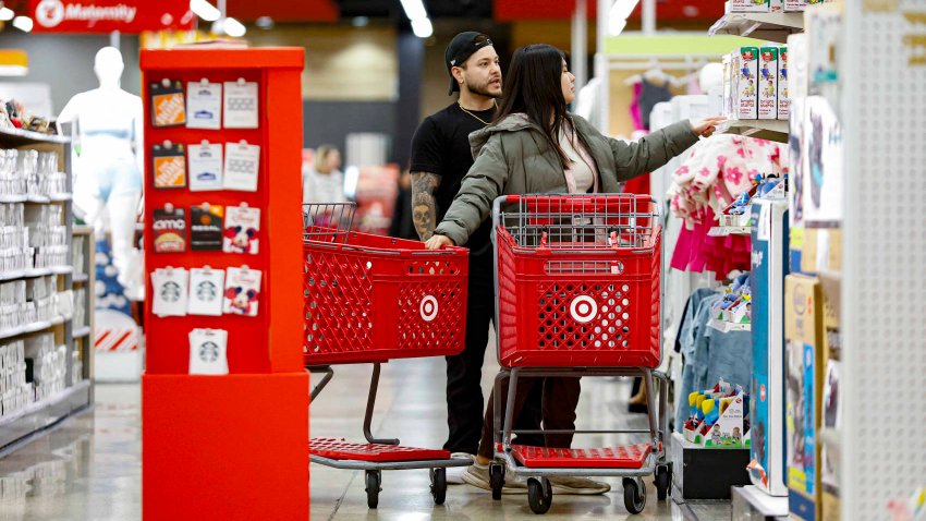 Shoppers look for bargains at a Target store in Chicago on November 26, 2024, ahead of the Black Friday shopping day. 