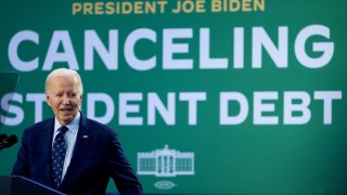 US President Joe Biden speaks during an event in Madison, Wisconsin, US, on Monday, April 8, 2024. 