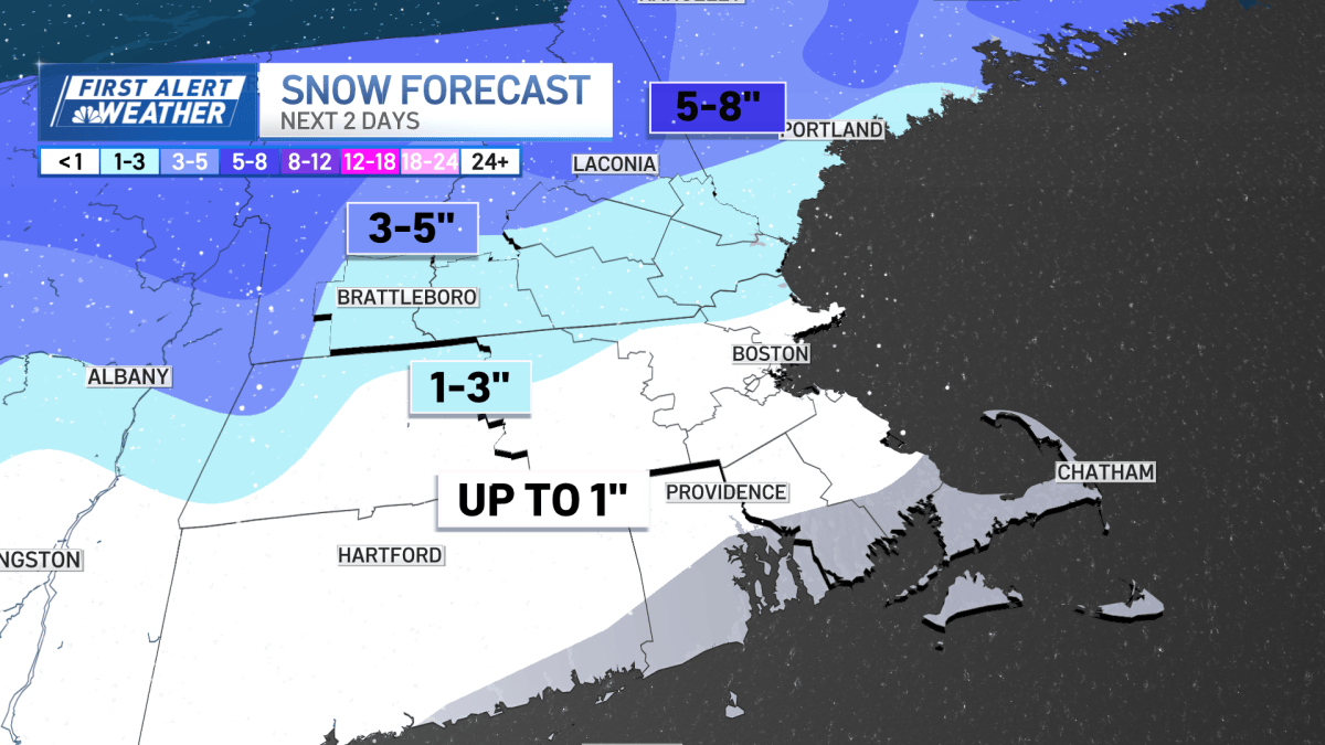 Snow forecast for Mass.: How much snow are we getting tomorrow? – NBC ...