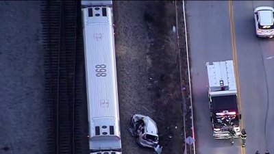 Commuter rail delays after train strikes car on tracks