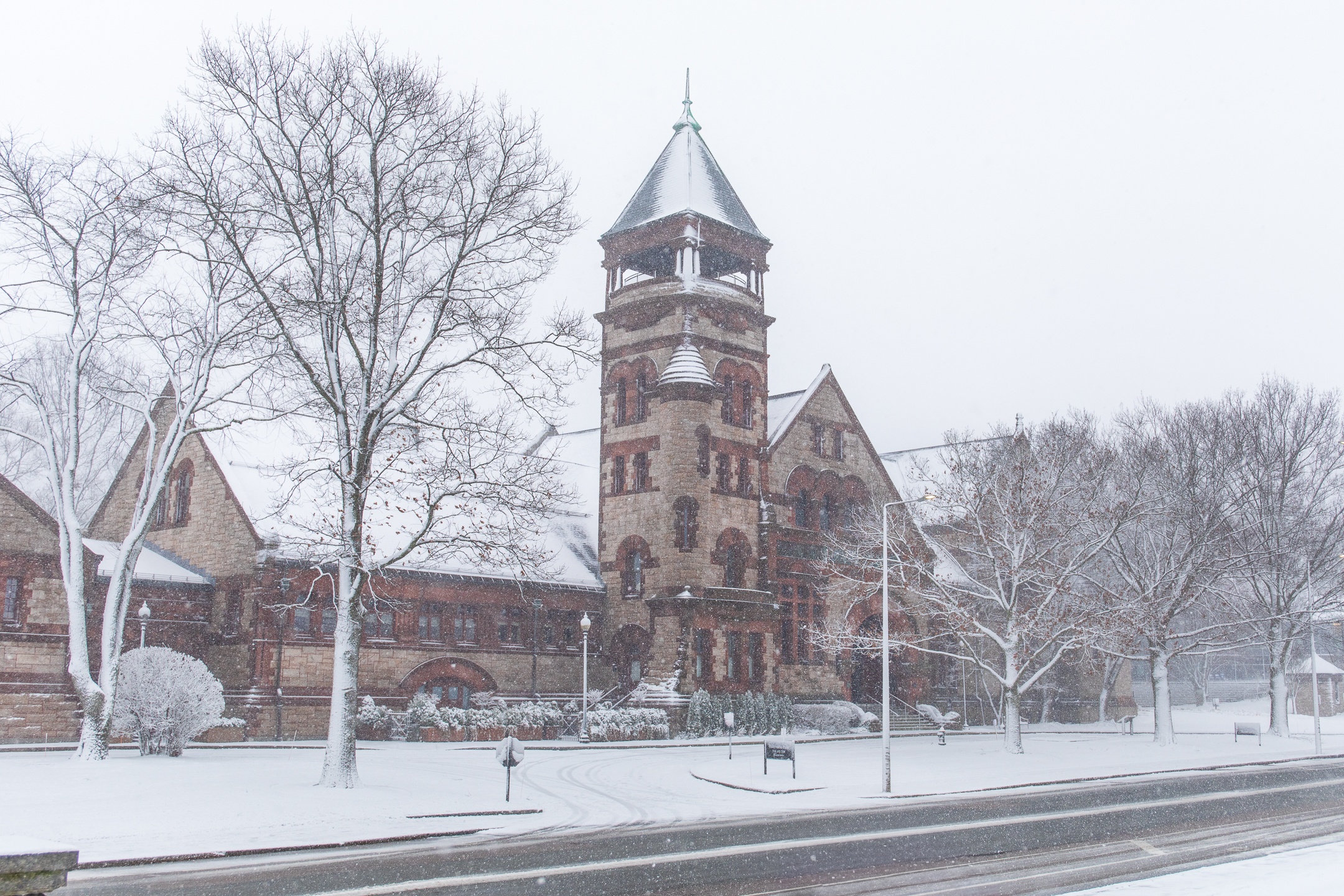 The Metropolitan Waterworks Museum in Chestnut Hill covered in snow on Friday, Dec. 20, 2024.