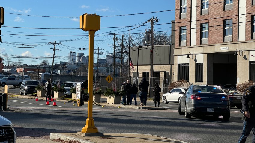 Police investigate a shooting in Chelsea, Massachusetts, on Dec. 6, 2024.