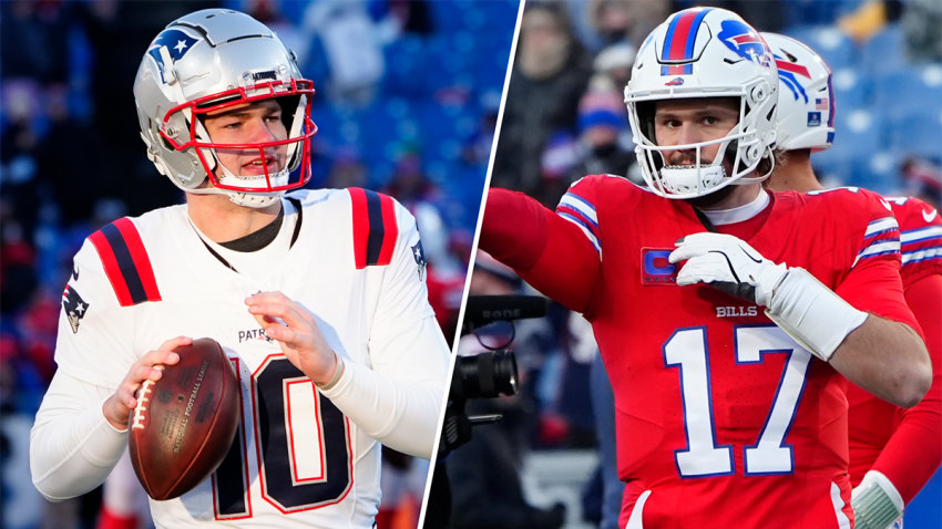 Patriots quarterback Drake Maye and Bills quarterback Josh Allen