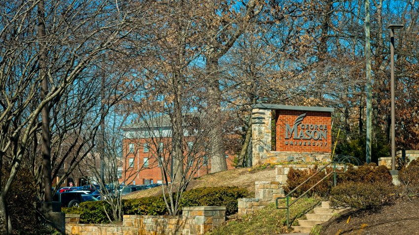 Entrance to George Mason University, Fairfax, Virginia. (Photo by: Robert Knopes/UCG/Universal Images Group via Getty Images)