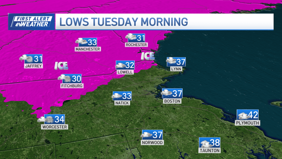 Wintry mix in parts of New England tonight – NBC Boston