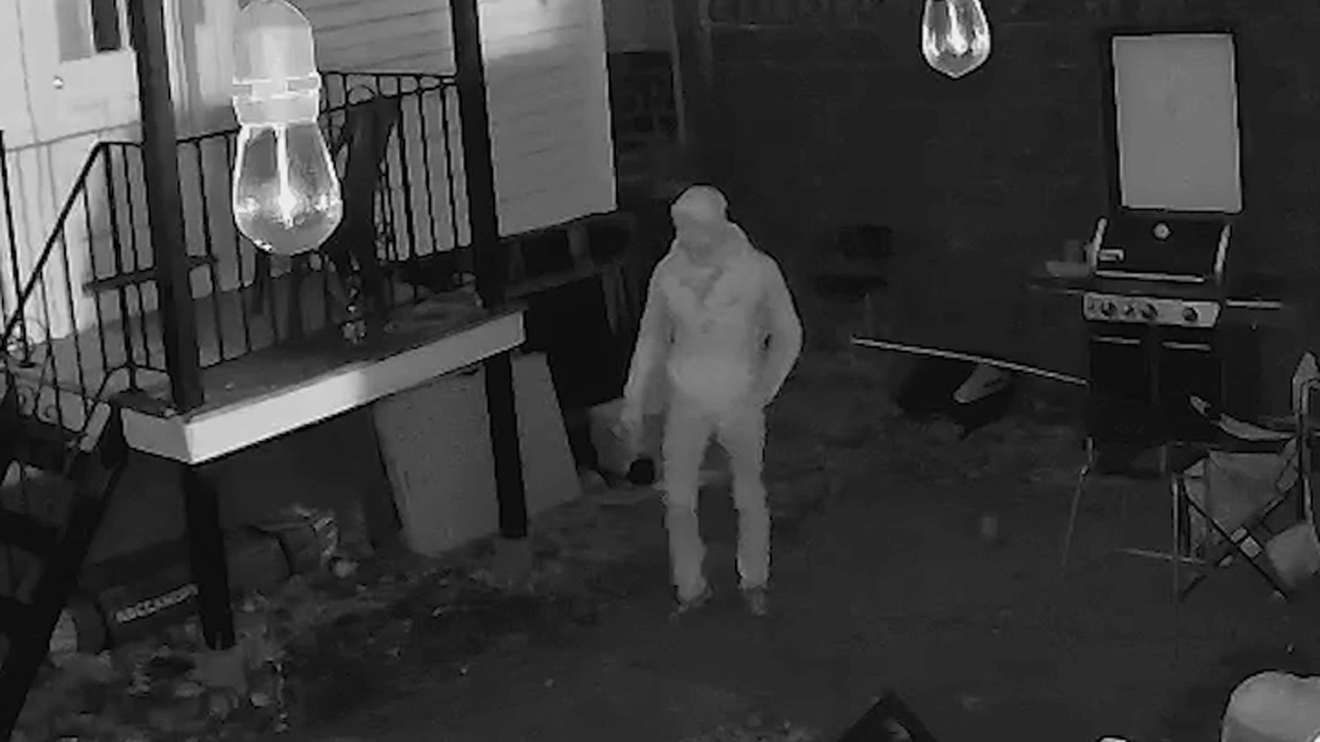 Surveillance footage showing a man residents say has been breaking into homes in Somerville, Massachusetts.