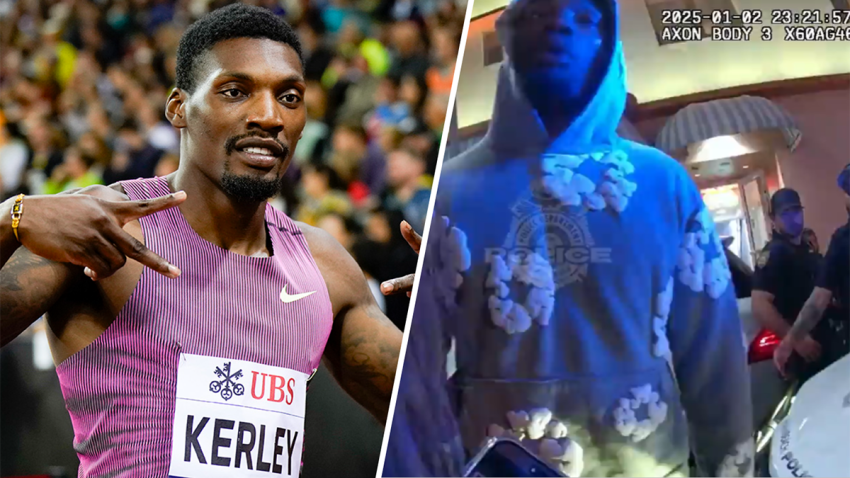 Olympic sprinter Fred Kerley was arrested after a violent encounter with officers in Miami Beach that was caught on police body camera.