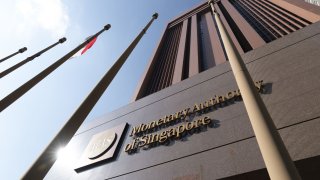 The Monetary Authority of Singapore building in Singapore.