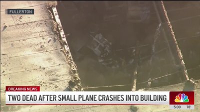 Two dead after small plane crashes into building in Fullerton