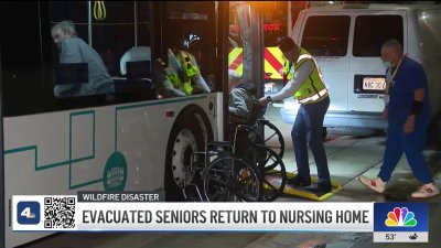 Evacuated seniors return to nursing home in Pasadena